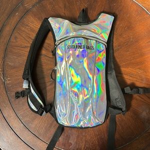 Sojourner Bags Iridescent Holographic Shiny Backpack Water Hydration Pack